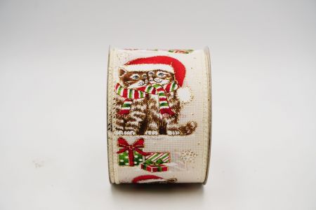 Christmas Pets Wired Ribbon_KF6973GC-2-2_ivory